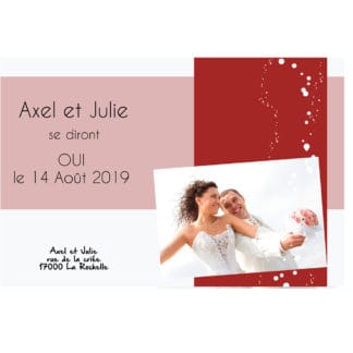 Faire part magnet Axel et julie