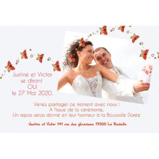 Faire part magnet Justine et Victor