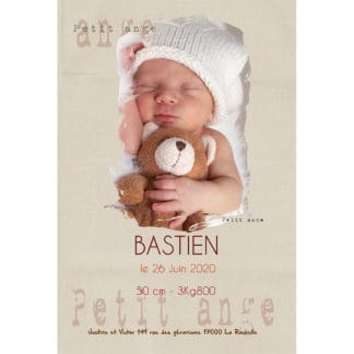 faire-part de naissance magnet Bastien