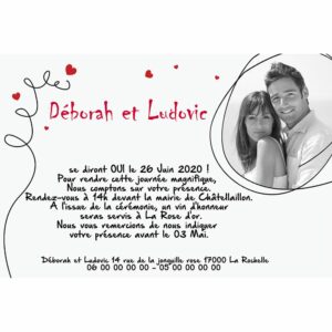 Faire part magnet D&eacute;borah et Ludovic