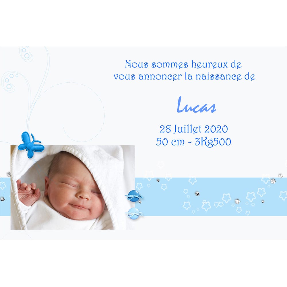 faire-part de naissance magnet Lucas