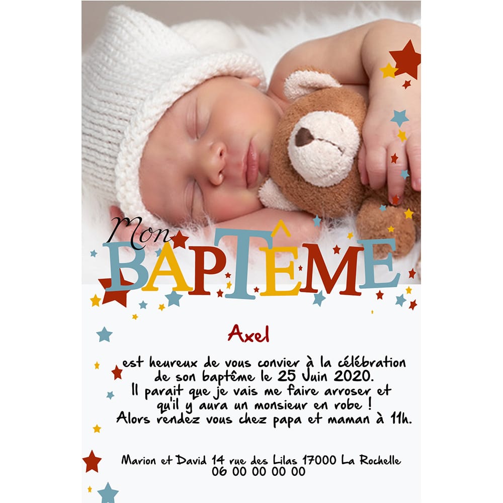 faire-part magnet baptême Axel – Image 2