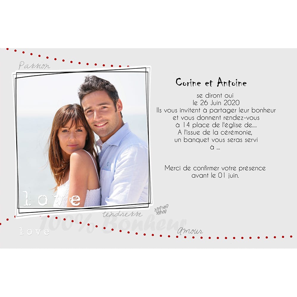 Faire part magnet Corine et Martin