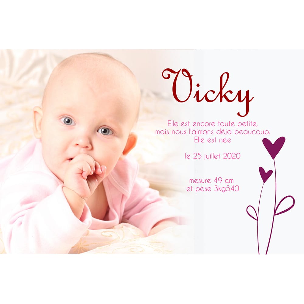 faire-part de naissance magnet Vicky