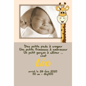 faire-part de naissance magnet L&eacute;o