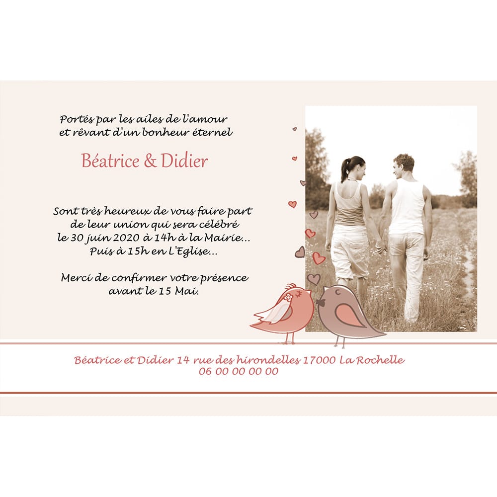 Faire part magnet Béatrice et Didier