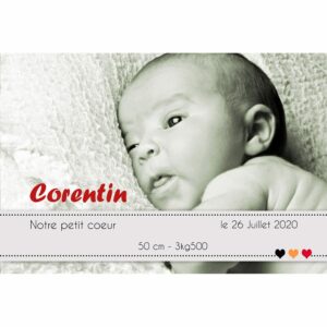 faire-part de naissance magnet Corentin