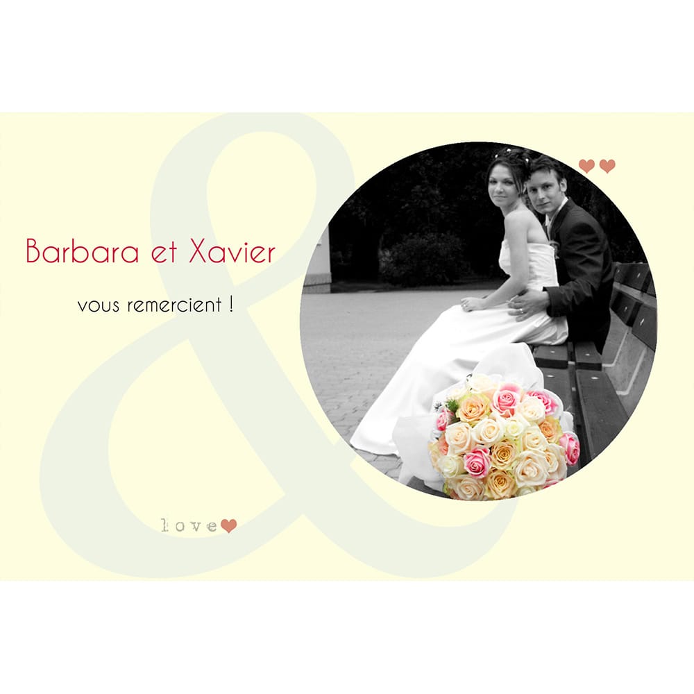 Magnet remerciement Barbara et Xavier