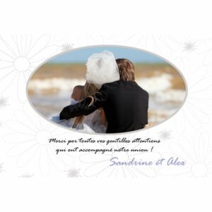 Magnet remerciement Sandra et Alex