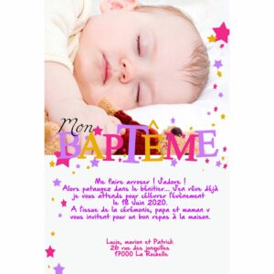 Faire part de bapt&ecirc;me Edith