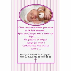 Faire part magnet bapt&ecirc;me Claire