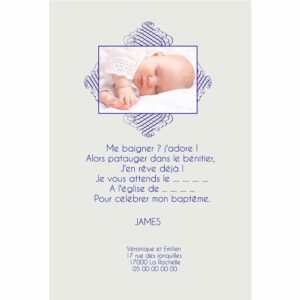 Faire part bapt&ecirc;me James