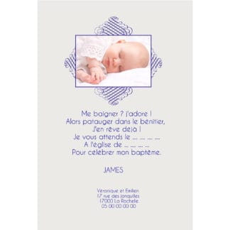 Faire part baptême James