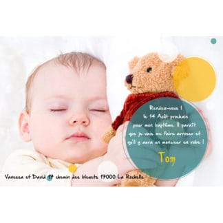 Faire part de baptême Tom
