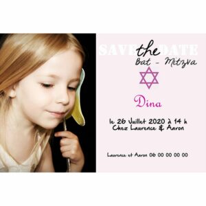 Faire part magnet bat mitzva Dina