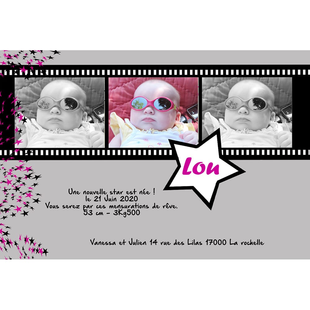 faire-part de naissance magnet Lou
