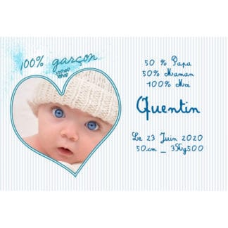 faire-part de naissance magnet Quentin