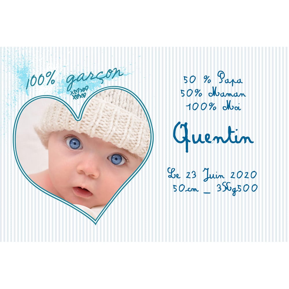 faire-part de naissance magnet Quentin