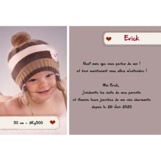 faire-part de naissance magnet Erick