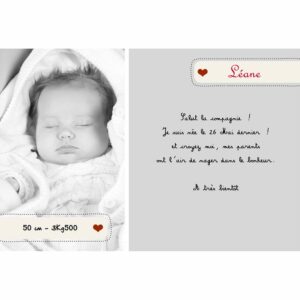 faire-part de naissance magnet L&eacute;ane