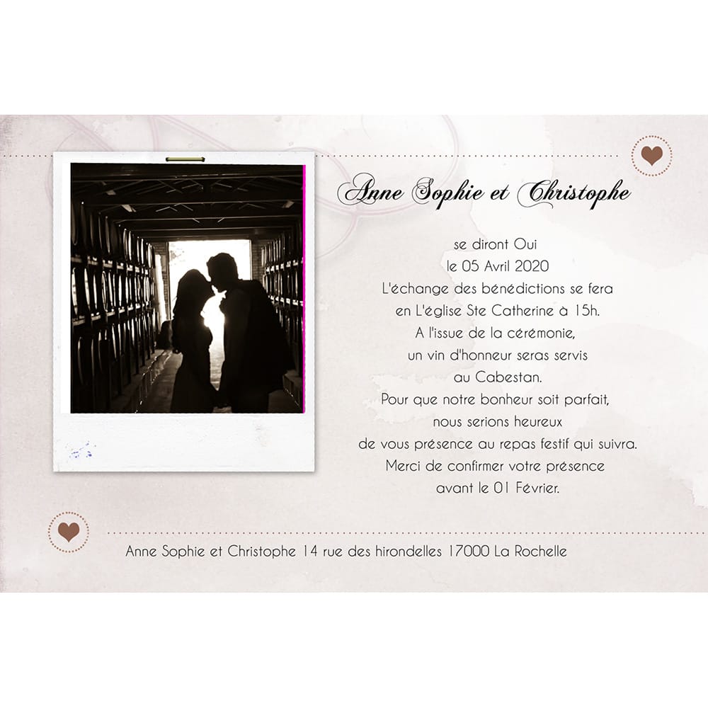 Faire part magnet Anne sophie et Christophe