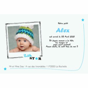faire-part de naissance magnet Alex