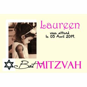 Faire part magnet bar mitzvah Laureen
