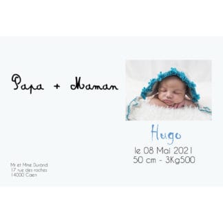 faire-part de naissance magnet Hugo