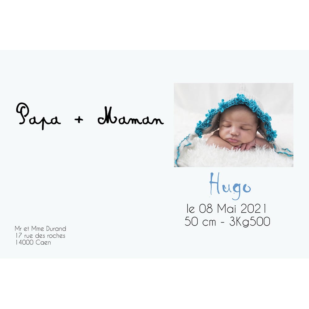 faire-part de naissance magnet Hugo