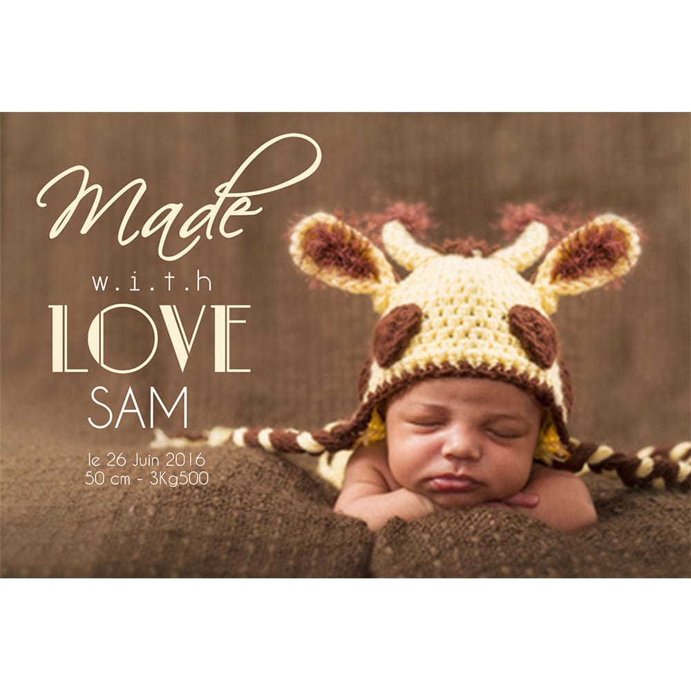 faire-part de naissance magnet Sam