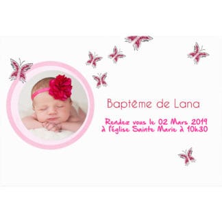 Faire part magnet baptême Lana