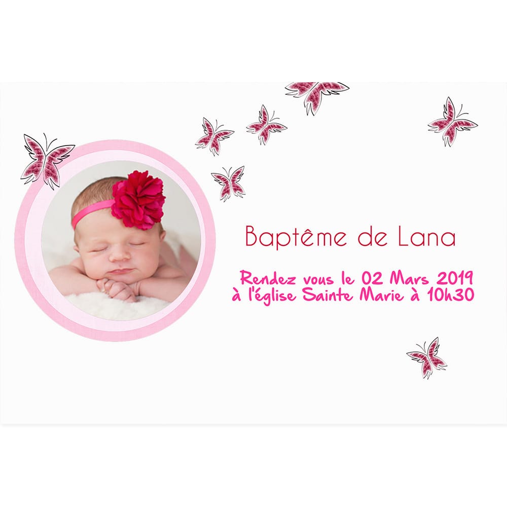 Faire part magnet baptême Lana
