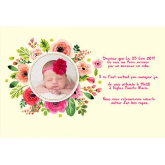 Faire part magnet baptême Lou