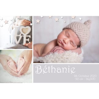faire-part de naissance magnet Bethanie