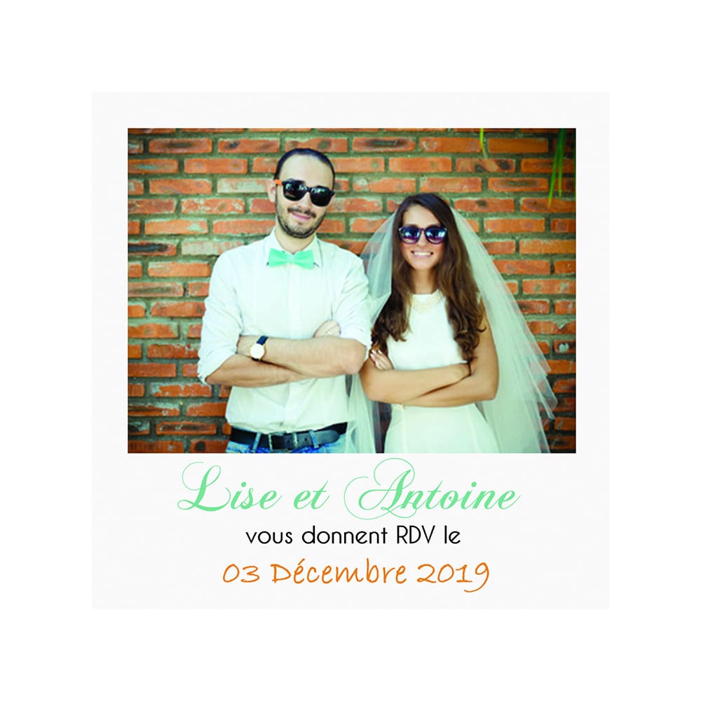 Save the date polaroid Lise et Antoine