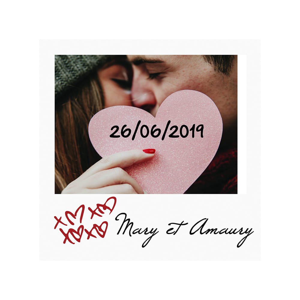 Save the date polaroid Mary et Amaury