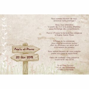 Faire part magnet Ana&iuml;s et Pierre