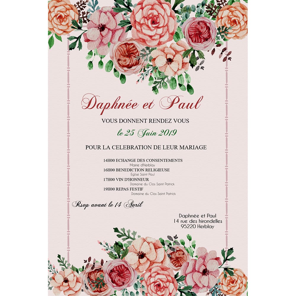 Faire part magnet Daphnée et Paul