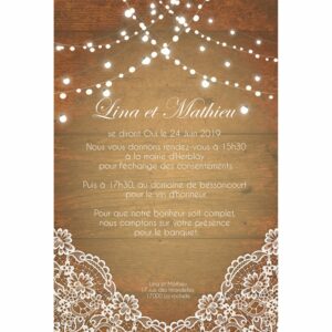 Faire part magnet Lina et Mathieu