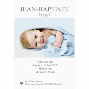 faire-part de naissance magnet Jean Baptiste