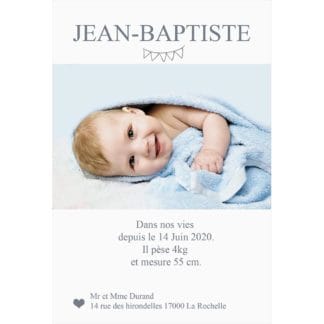 faire-part de naissance magnet Jean Baptiste