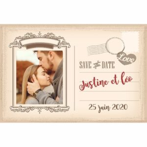Save the date justine et L&eacute;o