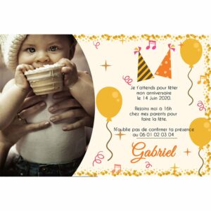 Faire part magnet anniversaire Gabriel