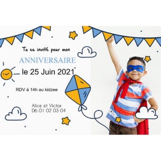 Faire-part magnet anniversaire cerf volant