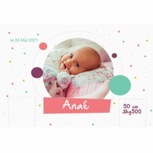 faire-part de naissance magnet Ana&eacute;