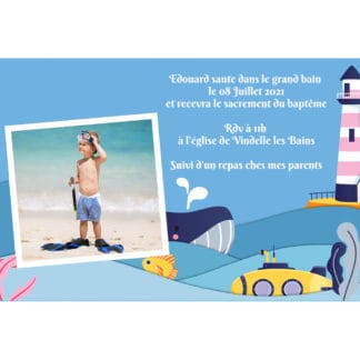 Faire-part magnet baptême Edouard