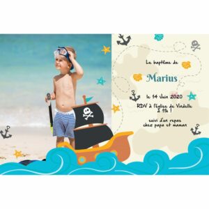 Faire-part magnet bapt&ecirc;me Marius