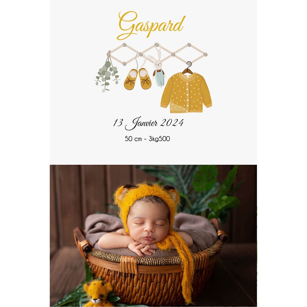 faire-part de naissance magnet Gaspard