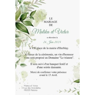 Faire-part magnet mariage - Douce nature