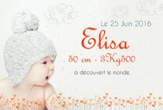 faire-part de naissance magnet Elisa